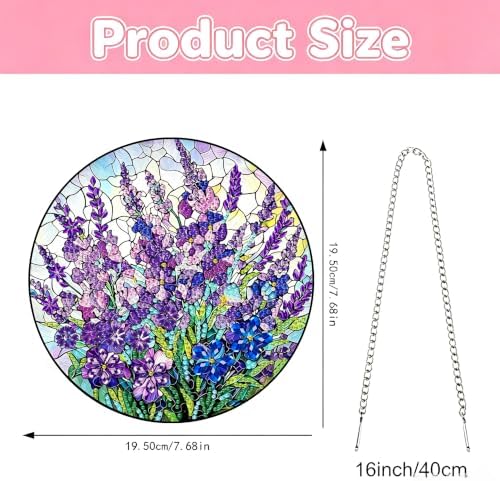 Tabszca Violet Garden Hanging Diamond Art Kit for Adult, Pendant Suncatcher
