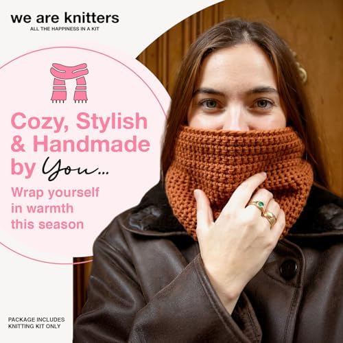 We Are Knitters Osiris Snood Kit | Beginner Crochet Gift Kit | Easy Warm Winter Snood | Stylish DIY Handmade Accessory Set Cozy Relaxing Craft GiftPro