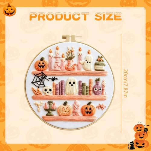 RUIQLXHANG Halloween Ghost Reading Embroidery Kit for Beginners