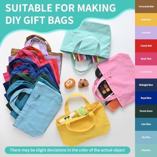 1 | 12 | 24 Pack Small Canvas Tote Bags, Mini Tote Bags Bulk for Women, DIY Blank Reusable Cute Sublimation Tote Bag