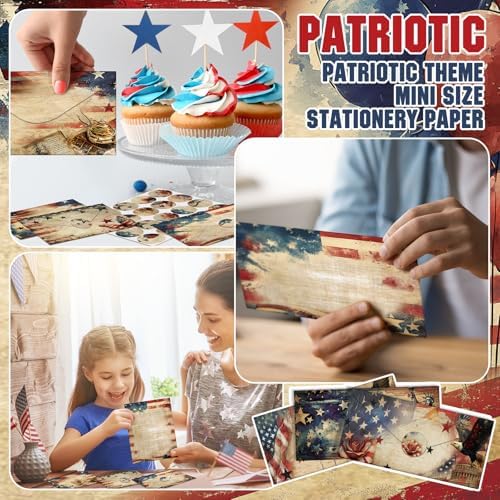TaoBary 160 Pcs Patriotic Stationery Paper and Envelopes Set, 8.5 x 11''