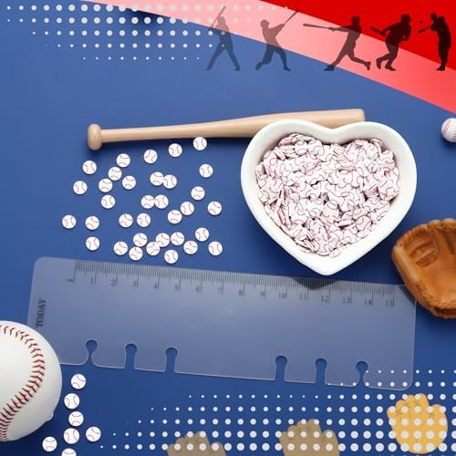 Weysat 30g Baseball Confetti Polymer Clay Slices 0.2 Inch Sports Sprinkles