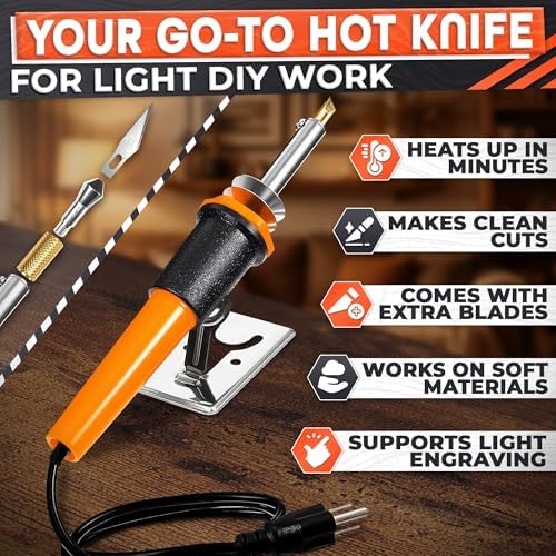 Hot Knife Plastic Cutter Tool Set; 30W Power Draw; 55 in Long Cable