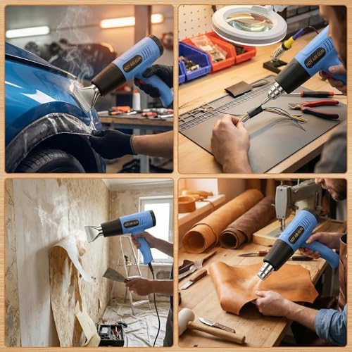 Heat Gun 900W, Dual Temp 572°F/1112°F Hot Air Gun with 4 Nozzles for DIY