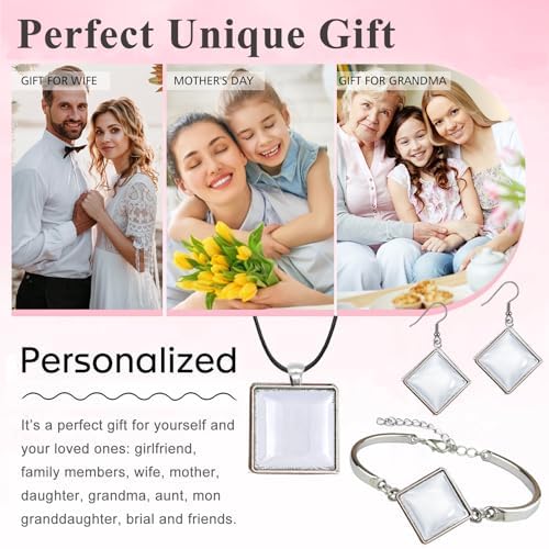 J6QIHANG Pendant Trays Kit with Cabochon Glass
