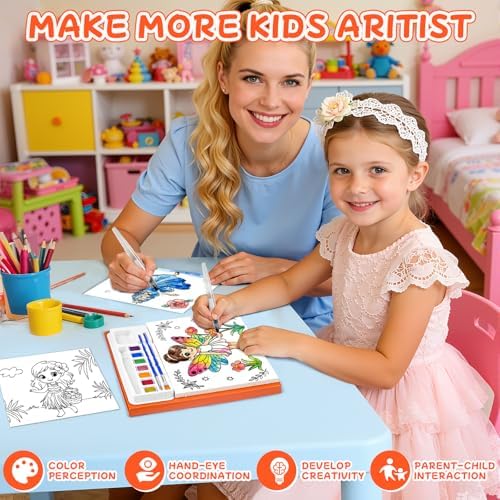 CHICAUP Paint with Water Coloring Books for Kids, Mess Free Watercolor Painting Kit Painting Activity for Kids Ages 3-5 4-8, Arts Crafts Drawing Gift Toy for Boy Girl