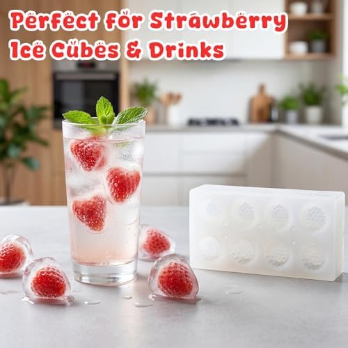 8 Cavity MINI 3D Strawberry Silicone Mold, Strawberry Resin Mold for Soap