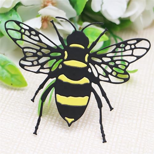 Scrapbooking Die-Cuts, Layer Frame Net Set Metal Cutting Dies for Card Making, Paper Craft Template, Background Embossing Stencils, DIY Album Décor (Little Bee-8.5x6.5cm)