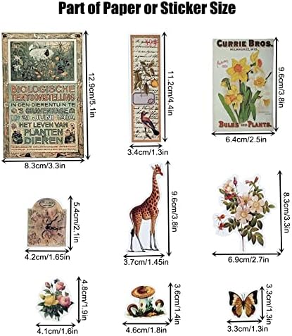 Esweny 200PCS Vintage Scrapbooking Supplies Kit for Journaling, Scrapbook Sticker Paper Pack for Junk Journal Planners Aesthetic Cottagecore Room Decor Wall Art Collage Album