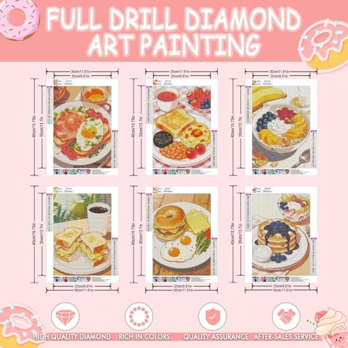 DOTSOPS 5D Food-Themed Diamond Painting Kits for Adults Diamond Art Kits