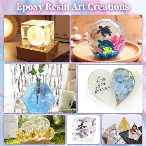K KERNOWO Epoxy Resin Kit 2 Part Resin and Hardener Bubble Free & Crystal Clear Epoxy Resin for Beginners for Casting Coating, Jewelry Making, DIY Crafts