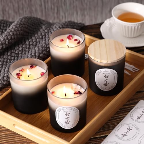 REISEN 12 Pcs 10oz Gradient Black Candle Jars for Candle Making Kit