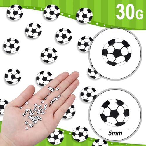 Weysat 30g Soccer Polymer Clay Slices 0.2" Mini Sports Sprinkles Nail Art