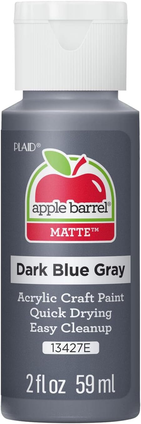 Apple Barrel Acrylic Paint, Dark Blue Gray 2 fl oz Classic Matte Acrylic Paint For Easy To Apply DIY Arts And Crafts, Art Supplies With A Matte Finish- Pack of 1