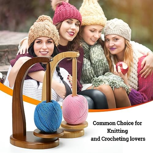 Yarn Holder for Crocheting with Magnetic Yarn Spinner -Beige-Standard