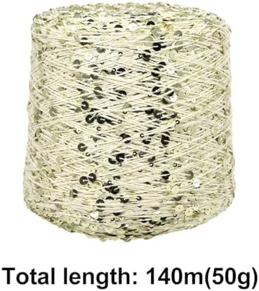 ECYC Ltd 153 Yards Cotton Sequin Yarn, Sparkle Sequin Thread for Knitting & Crocheting, DIY Craft Projects
