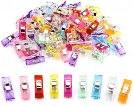 100 Pcs Premium Sewing Clips Multipurpose Sewing Accessories Quilting Supplies Crafting Tools, Assorted 9 Bright Colors (B)