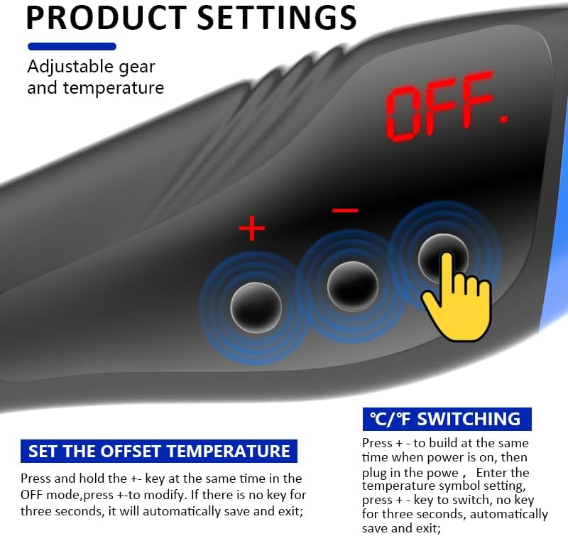Heat Gun,HANDSKIT 600W Fast Heat Mini Hot Air Gun with Reflector Nozzles Portable LCD Digital Temperature Display Heatgun for Soldering DIY Crafting Embossing,Vinyl Wrap,Shrink Tubing,Embossing Tool