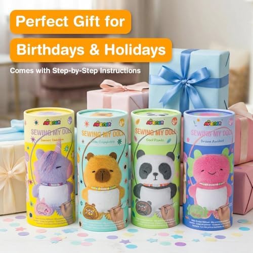 Avenir My First Sewing Kit Ages 6-8, Capybara Stuffed Animal Craft Set