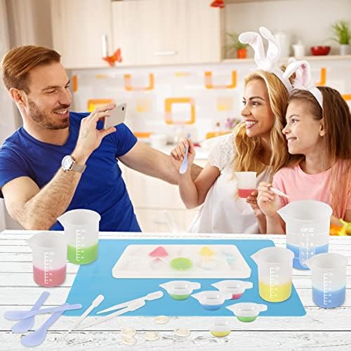 KISREL Silicone Measuring Cups for Resin, Resin Supplies with 250&100ml Silicone Cups, Resin Mixing Cups, Stir Sticks, Epoxy Mixing Cup, Molds