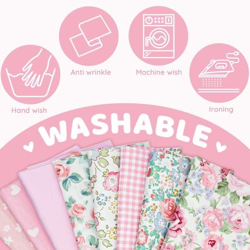 Aubliss 8pcs Fat Quarter Fabric Bundles (100% Cotton - 20'' x 20'')