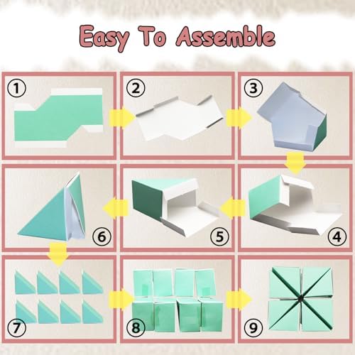 Foraineleyo 3D Paper Folding STEM Toys for Kids, Hands-On Math Origami Kit with 3D Flexible Models, Educational Geometry Craft Set Gifts for Boys Girls Ages 6-12