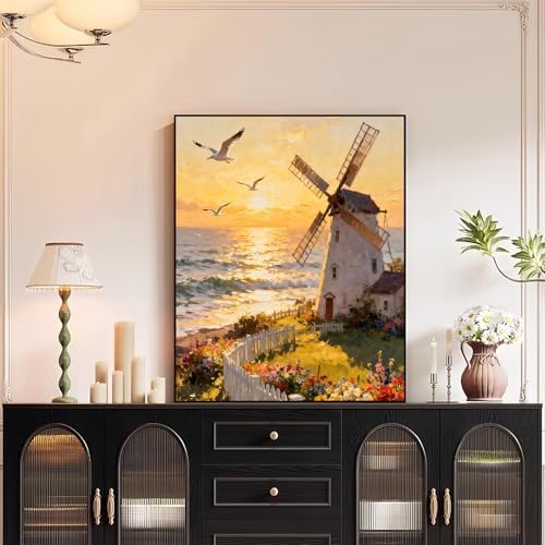 XTCIXAL Paint by Numbers Kit for Adults, Windmill, 16X20 Inch