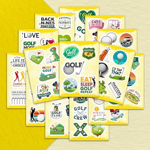100Pcs Funny Golf Stickers for Water Bottle, Cart, Laptop - Funny Golf Gifts, Party Supplies & Decoration - Golfing Stickers and Decals - Gift for Women & Men