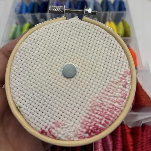 Needle Minder for Keeping Sewing & Embroidery Needles – Magnetic Needlepoint Holder, Cross Stitch Supplies – Secure & Decorative Needle Minders for Stitching & Crafting (Purple Hydrangea)