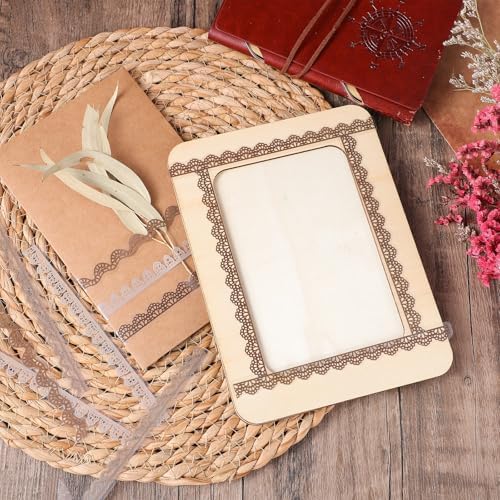 40 PCS Transparent Lace Stickers Scrapbooking, Vintage EPE Lace Stickers with 5 Styles for Card Making Supplies Notebook DIY Craft Photo Frame Journal Laptops Letter, Brown