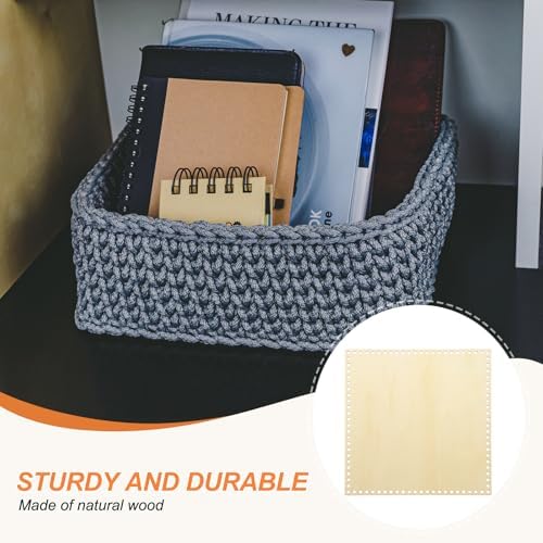 PATIKIL 12 x 12 Inch Crochet Basket Base, 4 Pcs Basket Bottoms Square Wood Base Shaper Bag Making Supplies Weaving Knitting Kit for Crochet Shoulder Bag Handbag Purse Craft
