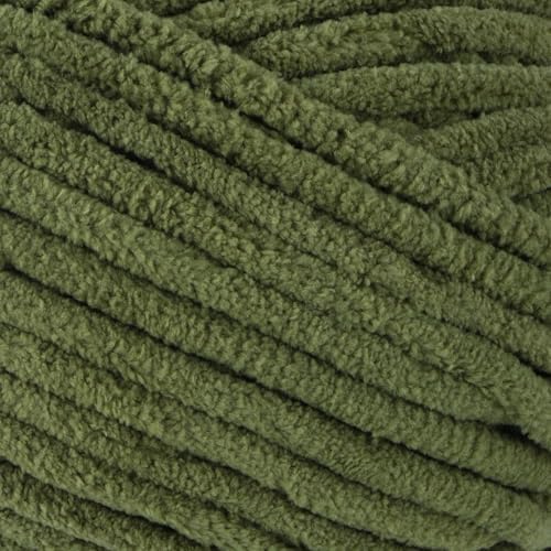 Loops & Threads Demi Purl Yarn – Super Bulky 100% Polyester, Soft Plush Chenille Yarn for Knitting & Crochet, Ideal for Blankets, Hats, Scarves & Crafts, Sphagum