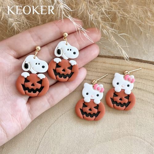 Keoker Halloween Polymer Clay Cutters - 12 Shapes Halloween Pumpkin Clay Earring Cutters