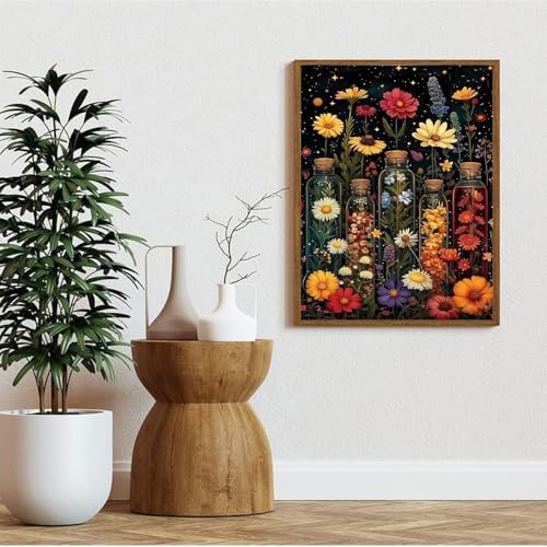 GOUOYANA Diamond Art Kits for Adults Vintage Flowers Diamond Painting Kits