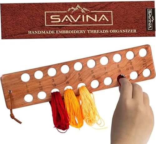 Savina Embroidery Floss Organizer, 20-Hole Cross Stitch Thread Holder Storage Tool, Accessory for Cotton Thread Craft DIY Sewing Storage.