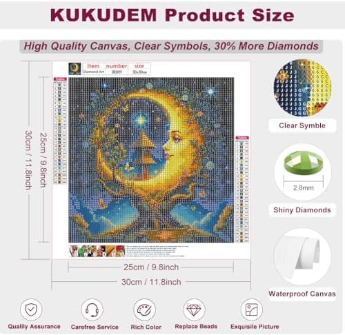 KUKUDEM Tree Diamond Painting Kits for Adults, Diamond Art Kits 12×12inch