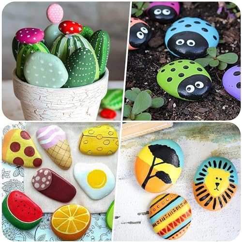 River Rocks for Painting 12 Pcs Extra Large 4.5"-6" Inch Flat Smooth Painting Stones Craft Rock to Paint for Kids Crafts Painting Bulk