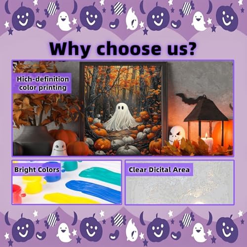 Arttoplus Halloween Paint by Numbers Kit for Adults Beginner 16x20in, Ghost