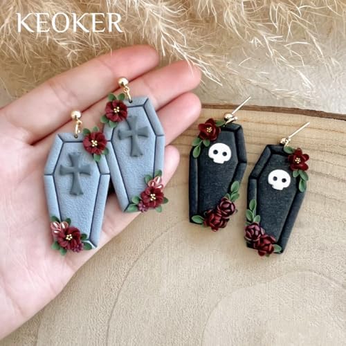 Keoker Halloween Polymer Clay Cutters - 12 Shapes Halloween Pumpkin Clay Earring Cutters