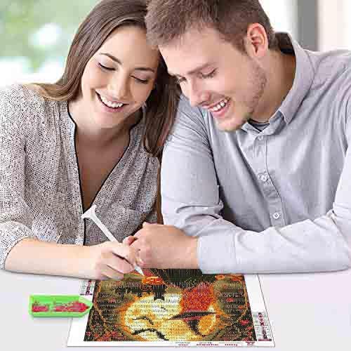 VIGEGU Witch Diamond Art Kits for Adults Beginners,Halloween Diamond Painting Kits for Adults,5D Full Drill DIY Diamond Dot Gem Art Kit Wall Home Decor Arts Craft 14x14 inch