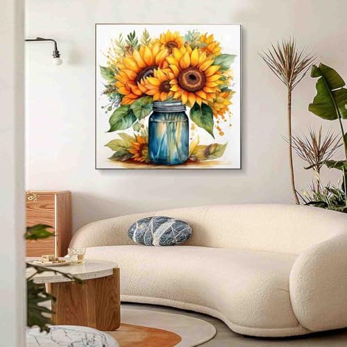 Sunflower Paint by Numbers Kit for Adults Beginners 15.7X15.7 Inch