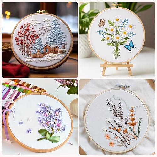 12 PCS White Embroidery Fabric, Pre-Cut Embroidery Cloth Fabric Squares for DIY Sewing, Needwork and Home Decoration (11.8 x 11.8 Inch)