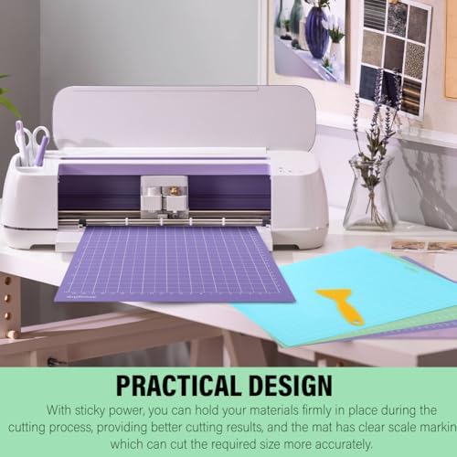 3PCS Cutting Mats for Cri-cut Joy Xtra,13.98x9.45inch Standard Grip Machine Mat,Reusable Cut Mat for Crafts with Scraper,Variety Adhesive Cutting Mats for Cri-cut Joy Xtra