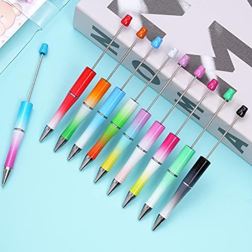 30Pcs Beadable Pens Beaded Ballpoint Pens Bulk for DIY Writing Gradient