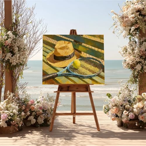 Reivworl Tennis Paint by Numbers Kit for Adults Beginner, 20" Wx16 L Tennis Paint by Number for Adult, Acrylic Painting Kits with Canvas for Gifts and Wall Decor