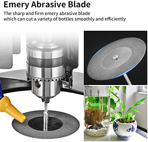 DIYAREA Bottle Cutter Electric Glass Bottle Cutting Machine 150W 6000RPM DIY Vine Bottle Cutter with 8 pcs Emery Abrasive Blade for Round/Square/Irregular Glass or Ceramic Bottles