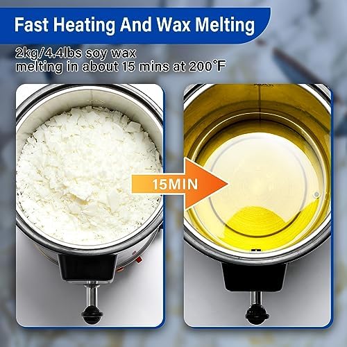 TCFUNDY Candle Making Wax Melting Pot 8L Electric Non-Stick DIY Wax Melter