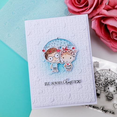 Valentine's Day Hearts 3D Embossing Folder for Card Making DIY Scrapbooking Heart Background Embossing Stencil Plastic Template Folder for Paper Crafting Arts Crafts Valentine's Scrapbook Album Decor