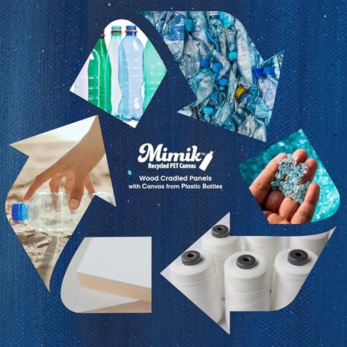 Creative Mark Mimik Recycled PET Cradled Canvas Panel 3/4" Depth - 11X14 Single Canvas - Medium-Textured Painting Board for Eco-Conscious Artists, 14.11 oz Triple-Acrylic-Primed Weight Mounted Canvas