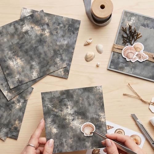 24 Sheets Balck Scrapbook Paper 12x12 Inch 160gsm